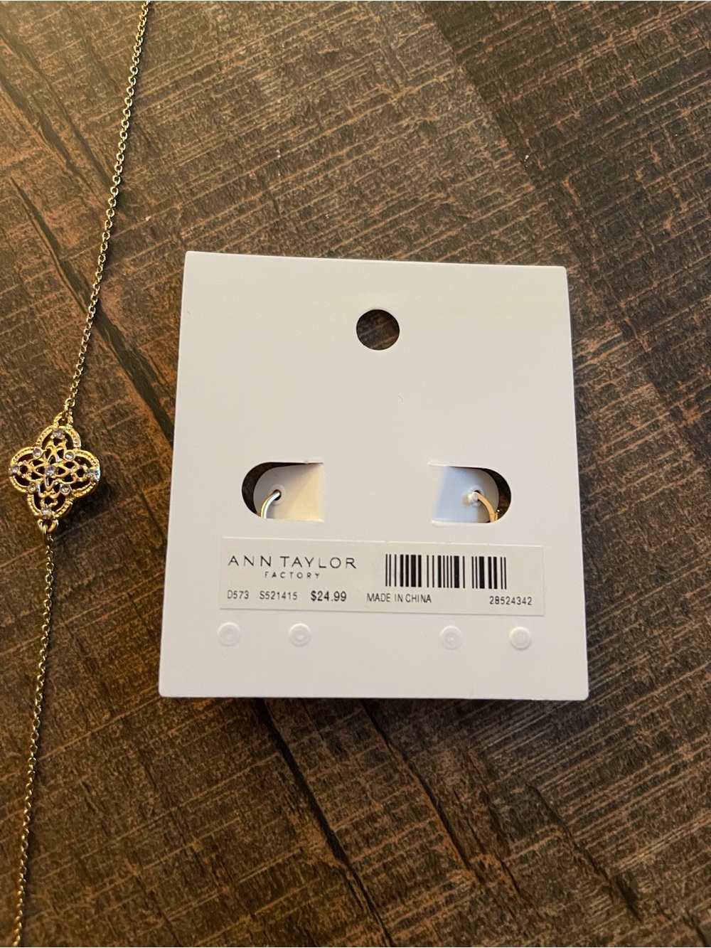 Ann Taylor Gold Filigree Drop Earrings and Necklace - Picture 4 of 7